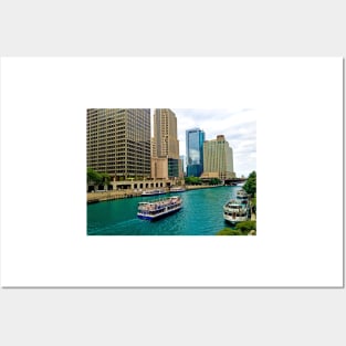 Chicago River from DuSable Bridge Posters and Art